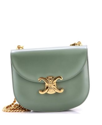Triomphe Besace Clea Chain Flap Bag Leather