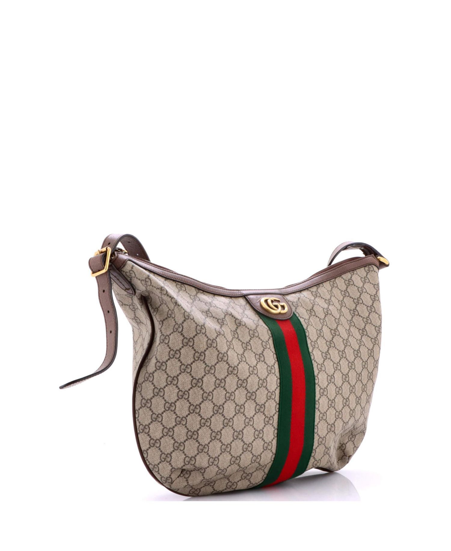 Large Ophidia Half Moon Hobo GG Coated Canvas