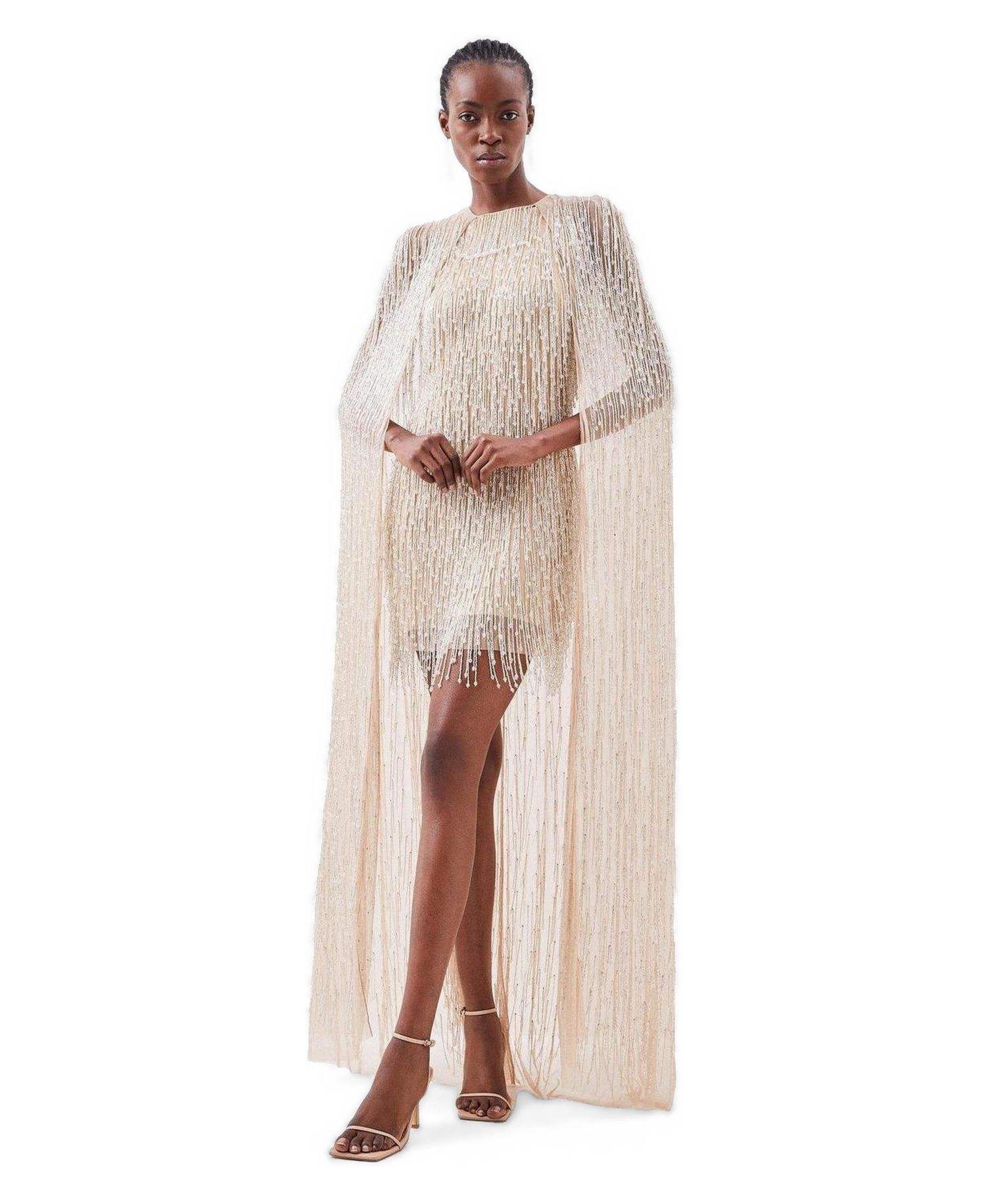 Women's Fringe Cape Mini Dress