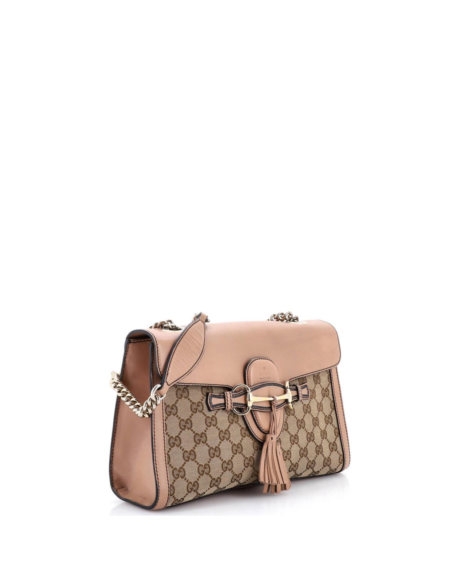 Medium Emily Chain Flap Shoulder Bag GG Canvas and Leather