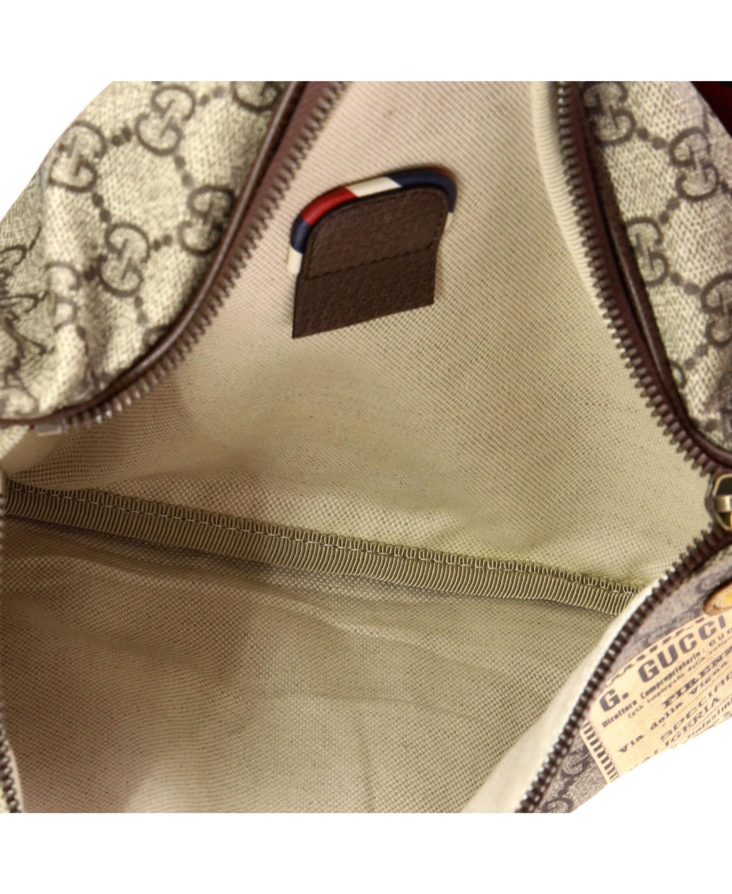Courrier Zip Belt Bag GG Coated Canvas with Applique