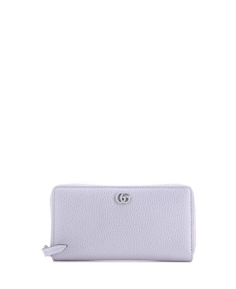 Pre-Owned Gucci GG Marmont Bamboo Zip Around Wallet Leather