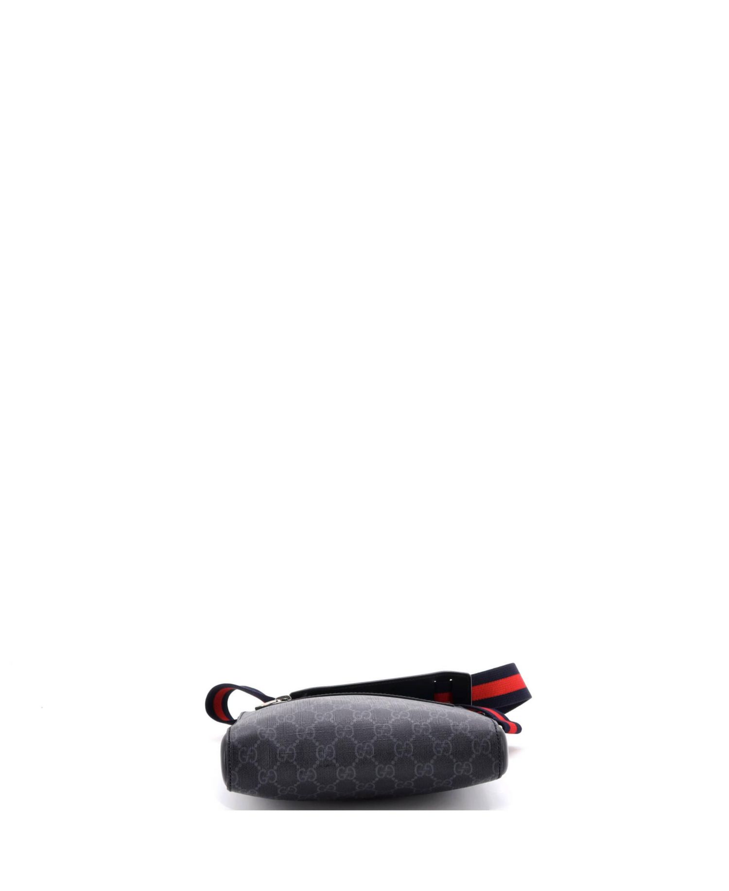 Small Web Strap Front Zip Messenger Bag GG Coated Canvas