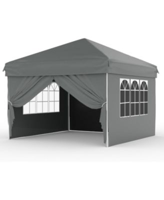 Easy Pop Up Canopy Tent With 4 Detachable Window Sidewalls - Waterproof Outdoor Portable Canopy With Carry Bag and Guy Lines