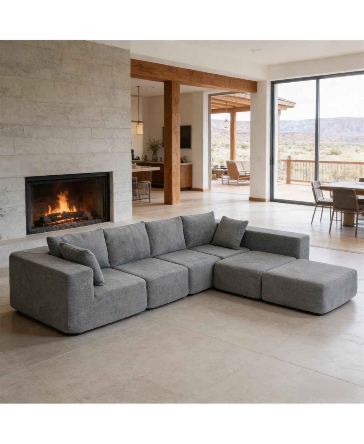 Clihome Modular U-Shaped Sectional Sofa - Deep Velvet Cloud Couch with Removable Cushions
