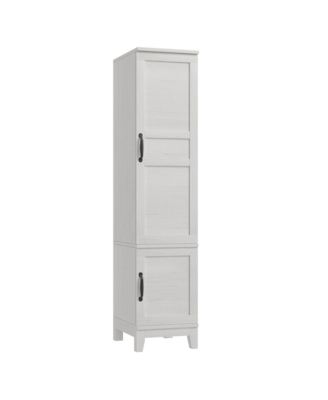 Wardrobe Closet Organizer - 2 Doors, 72 Inch Tall Armoire with Hanging Rod and 18 Adjustable Shelves - Narrow Bedroom Clothes Storage Cabinet