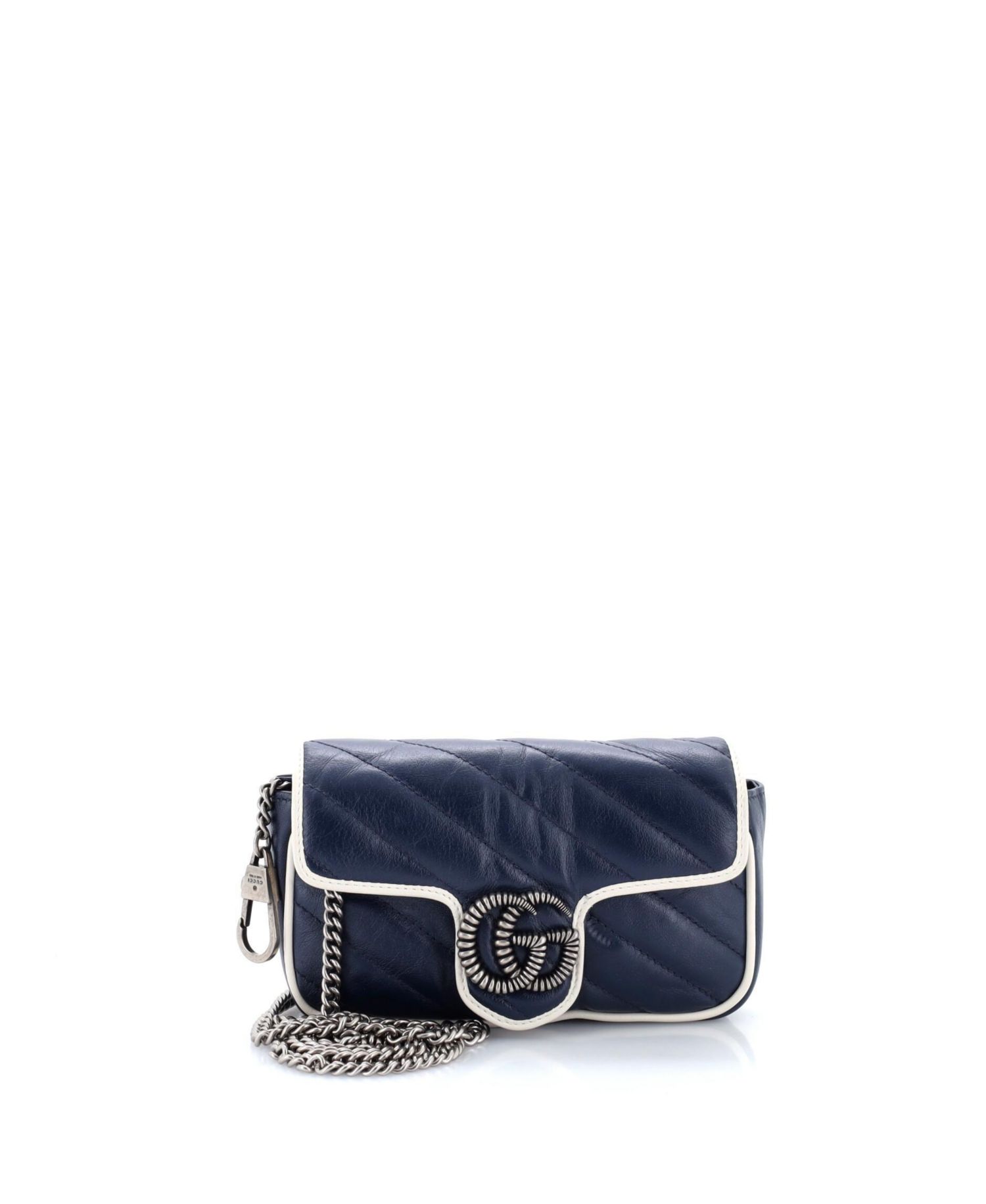 Super Mini GG Marmont Flap Bag Diagonal Quilted Leather