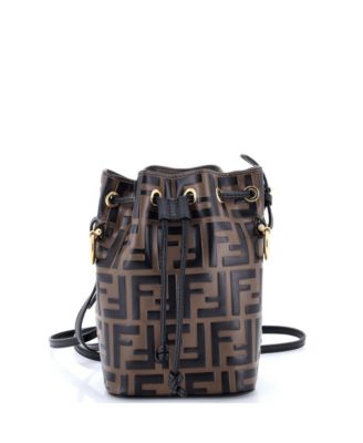 Mini Mon Tresor Bucket Bag Zucca Embossed Leather