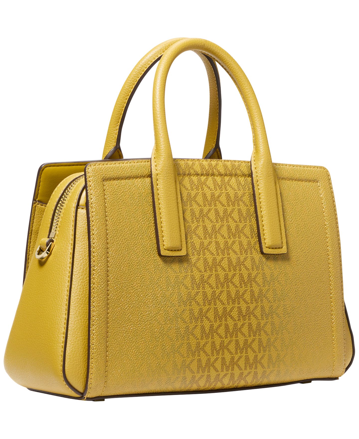 Женская сумка Michael Kors Laila Signature Small Satchel Handbag, цвет: Шартрез — фото 3