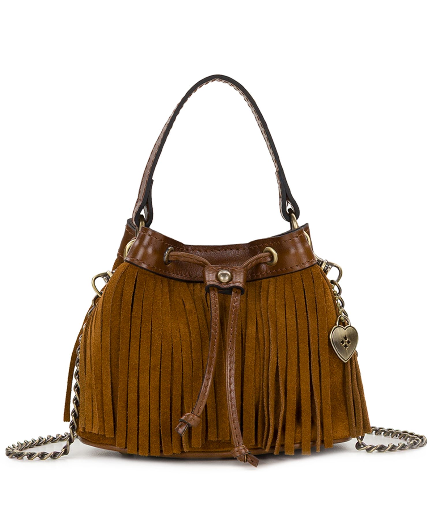 Elisa Mini Suede Drawstring Crossbody Handbag