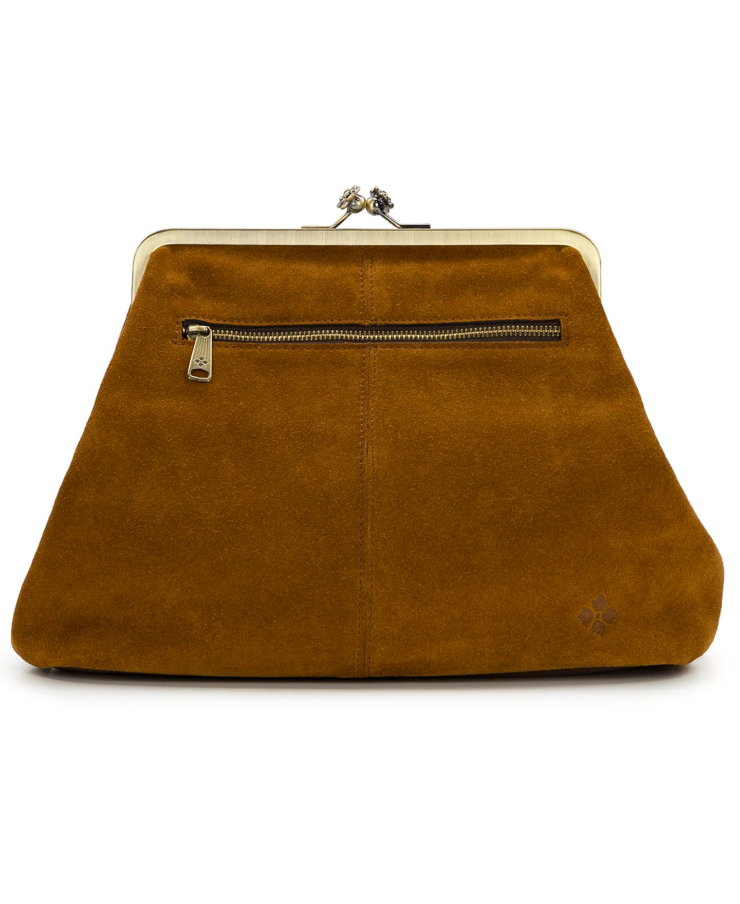 Женская сумка Patricia Nash Vivienne Medium Suede Fringe Kiss-Lock Frame Handbag, цвет: Коньячный — фото 2