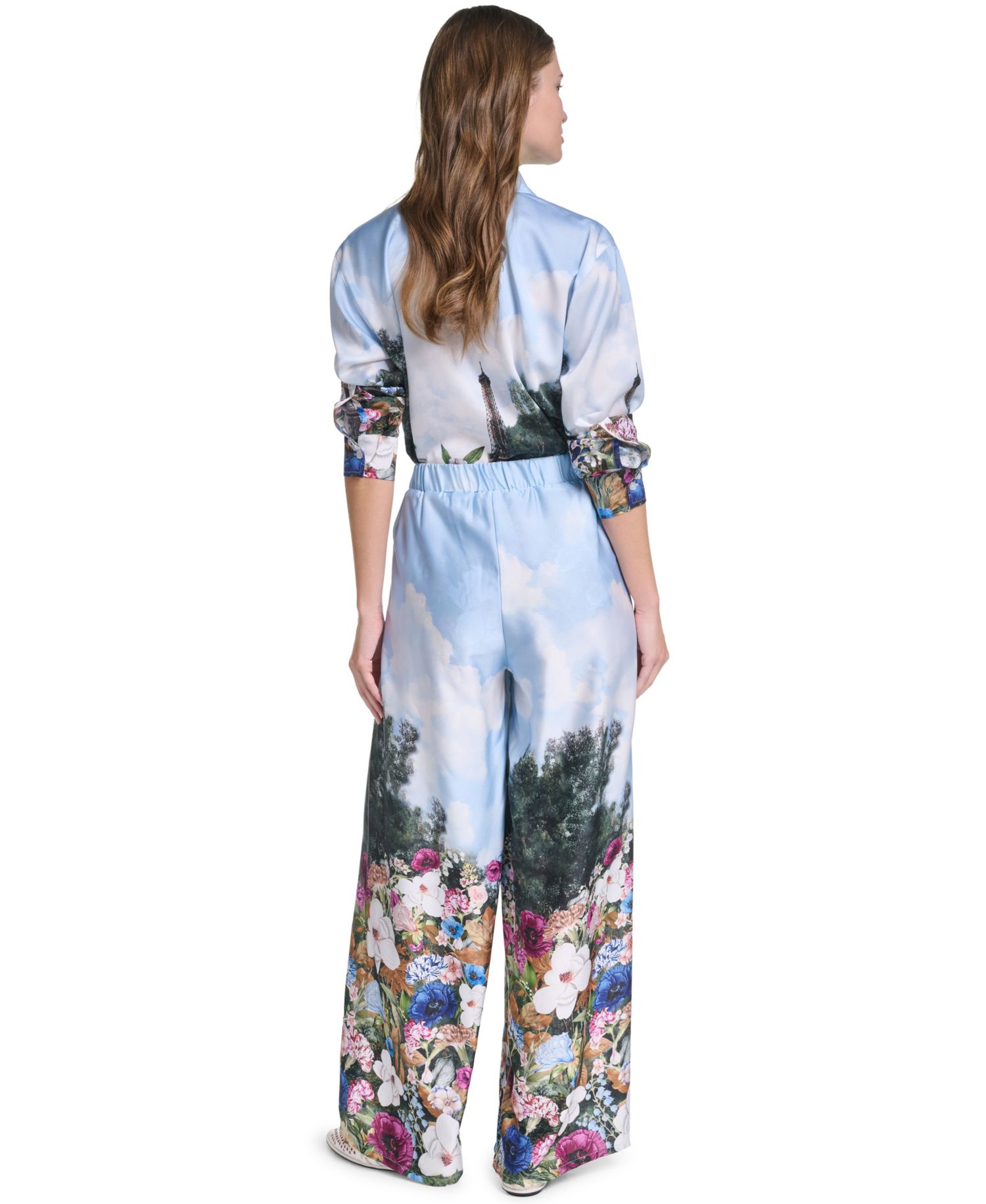 Women's Paris Scene Printed Pull-On Pants