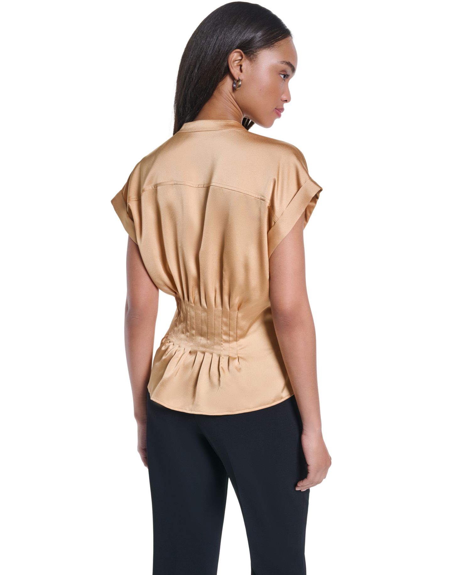 Women's Short-Sleeve Button-Front Blouse