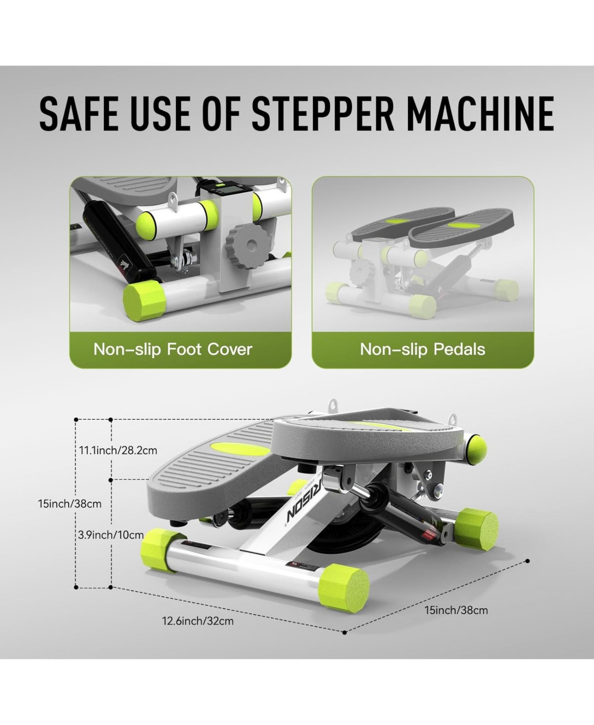 Harison Mini Stepper with Lcd Monitor, 330LBS Capacity Portable Stair Stepper