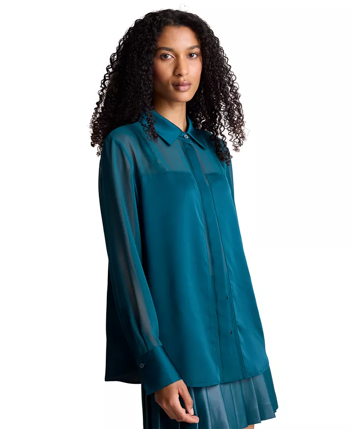 Women's Long-Sleeve Button-Front Shirt - thumbnail 4