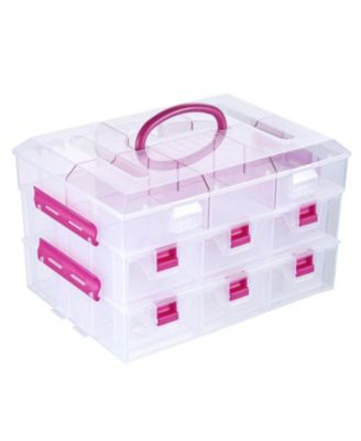 Plastic StorBox Organizer Arts Crafts Sewing Supplies Case Accents Compartments Drawers Dividers