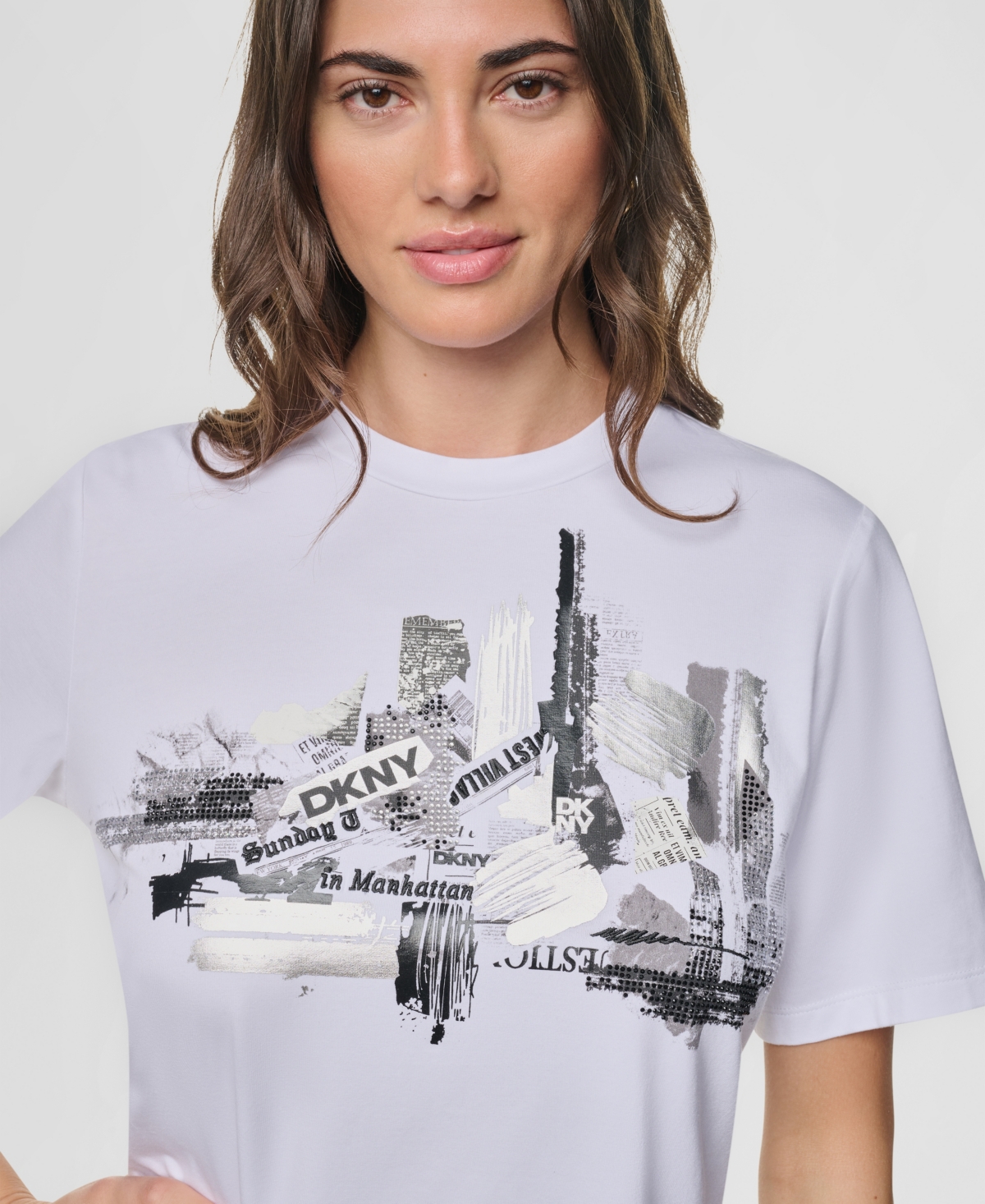 Dkny Women's Studded City Graphic Short-Sleeve T-Shirt