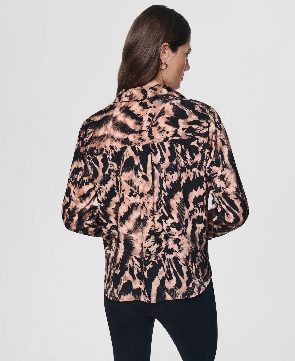 Dkny Women's Printed Twist-Front Long-Sleeve Shirt
