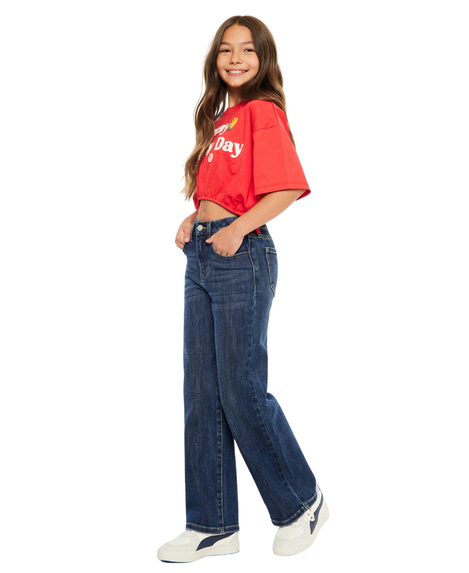 Big Girls Andy High Rise Wide-Leg Jeans