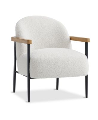 Mid-Century Modern Accent Chair with S-Spring Cushion and Adjustable Feet