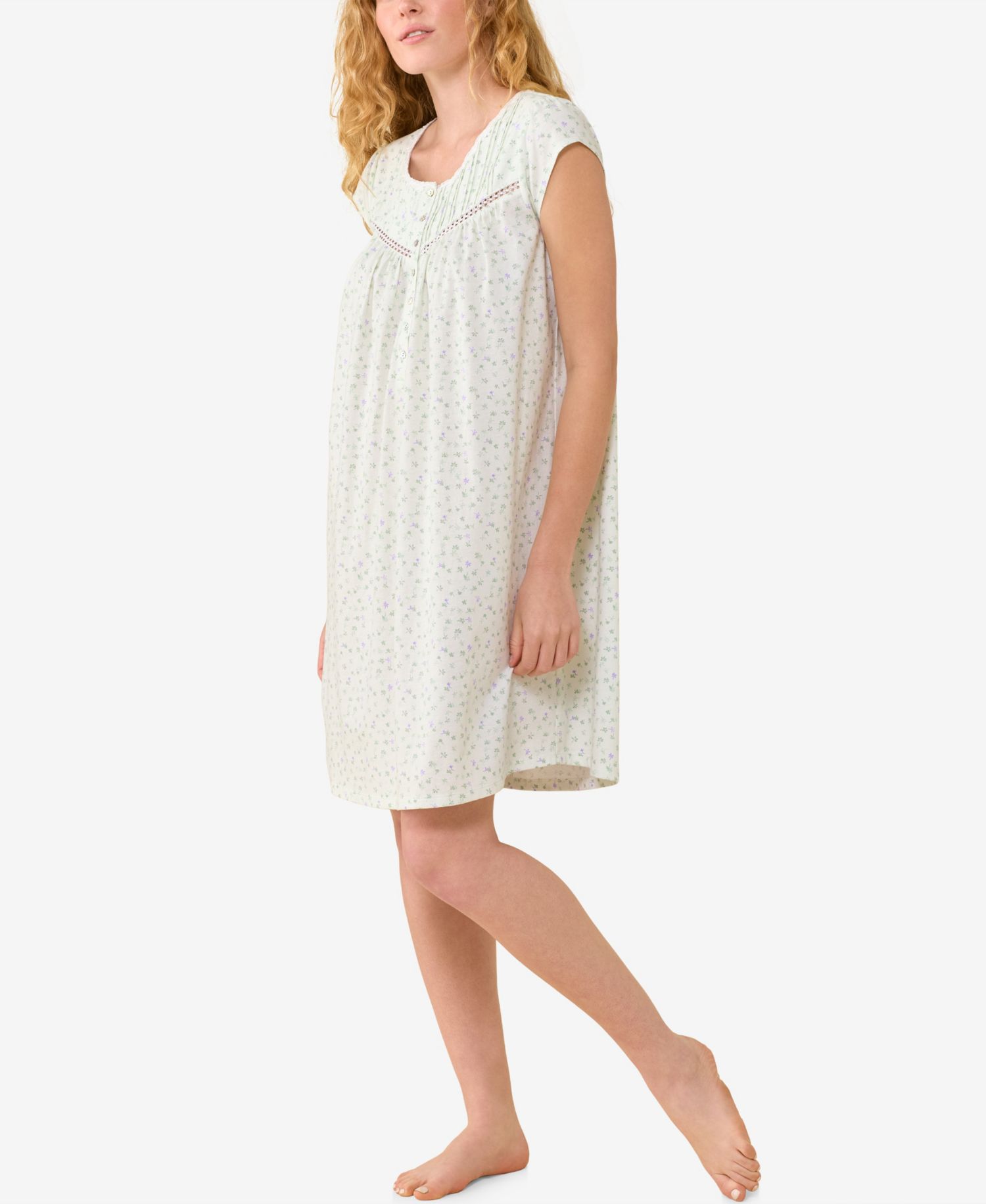 Women's Cap-Sleeve Jersey Knit Short Nightgown