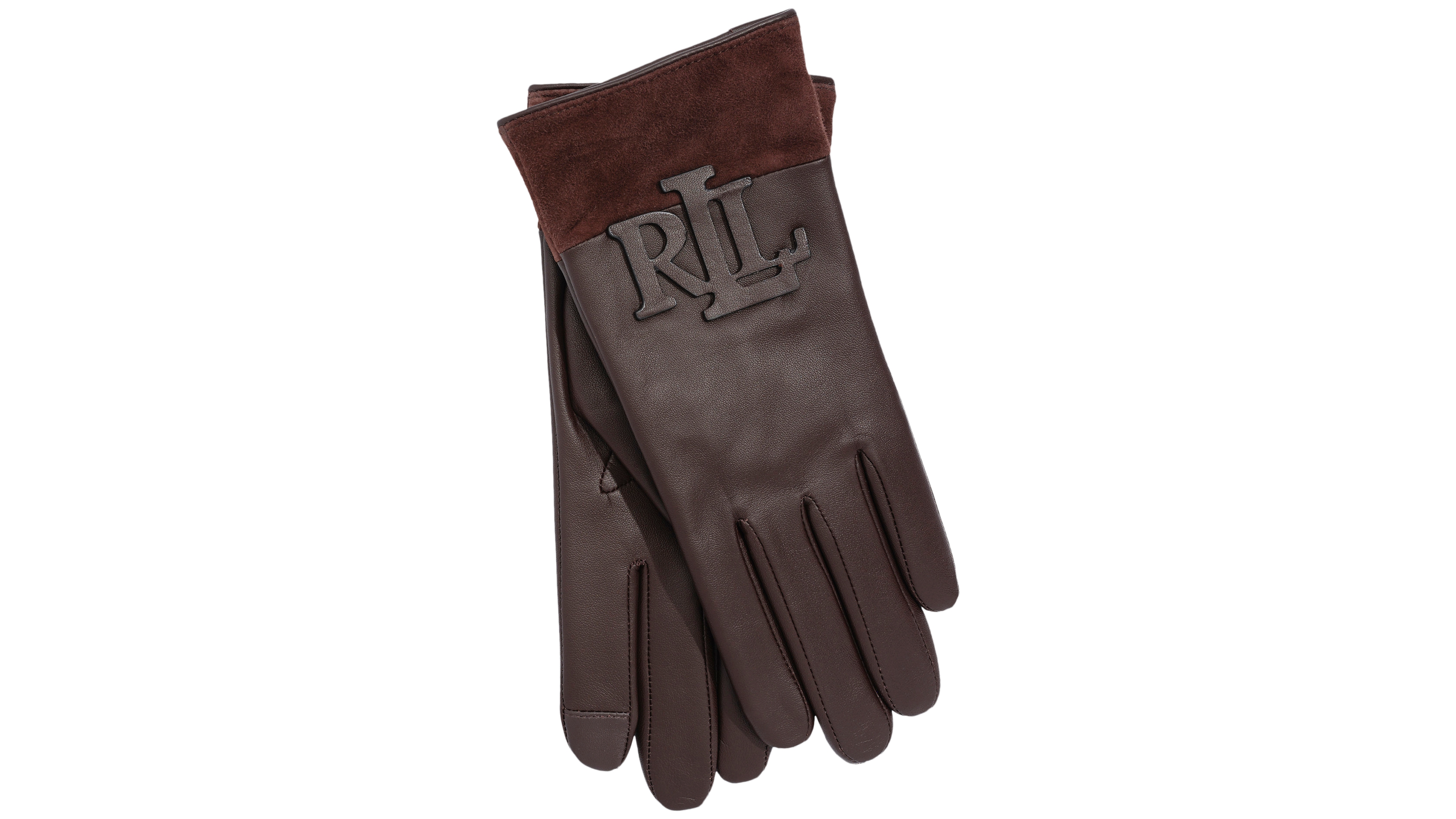 Lauren Ralph Women's Raised Logo Leather Touch Gloves