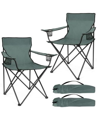 2pack Camping Chair Folding Outdoor Heavy Duty Beach Fishing