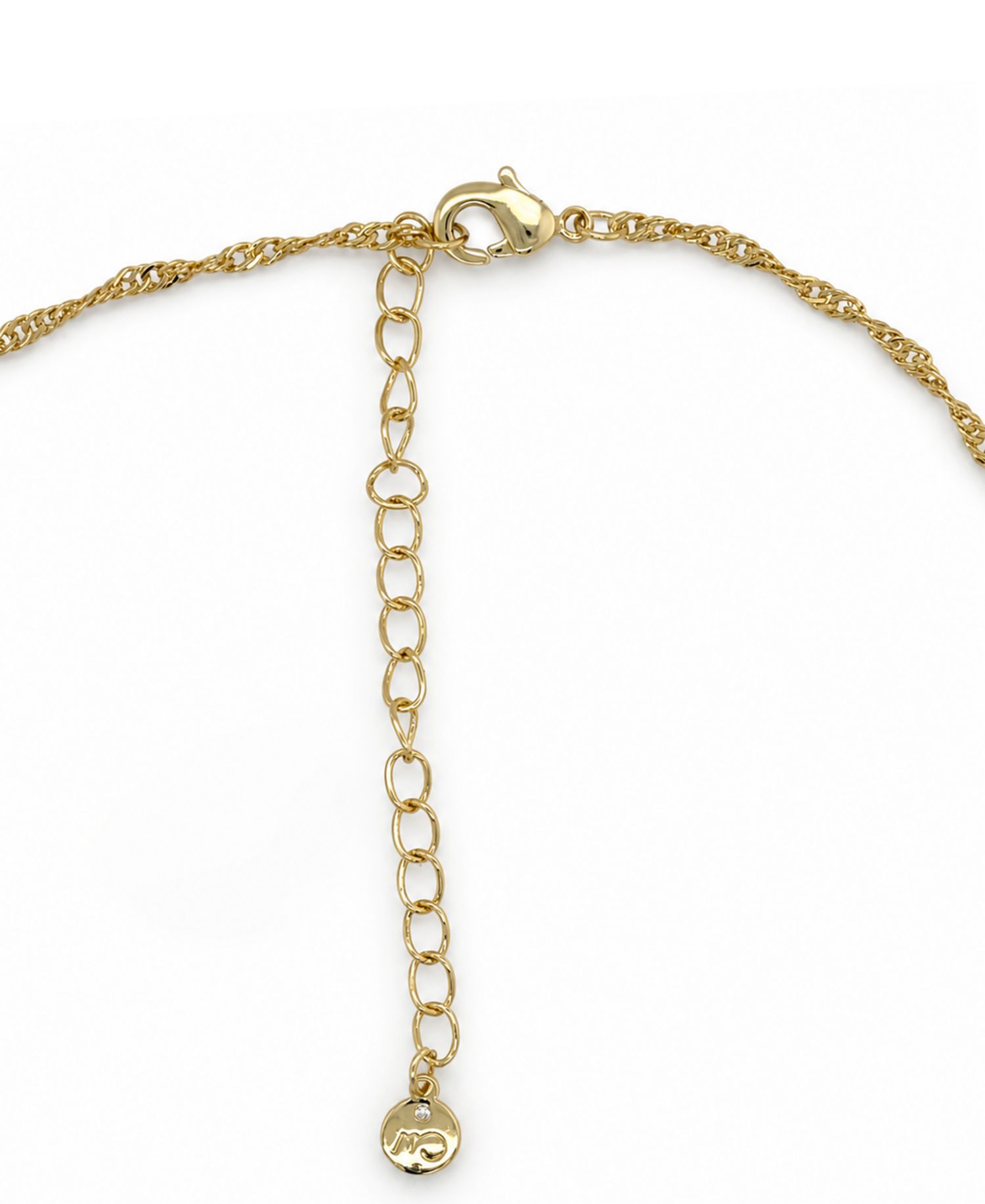 Crystal Gold-Tone Plated Composite Stone Pave Cross Pendant Necklace