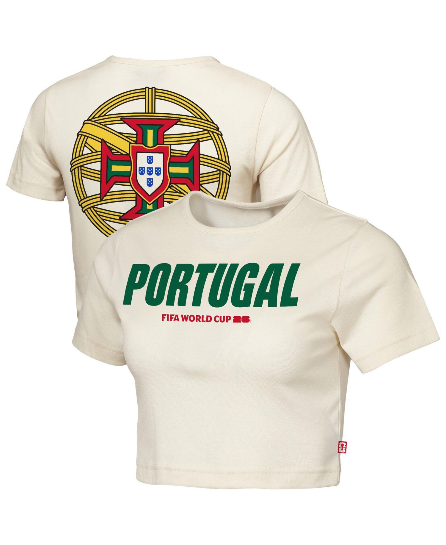 Women's Natural Portugal FIFA World Cup 2026 Elote Squad Cropped T-Shirt