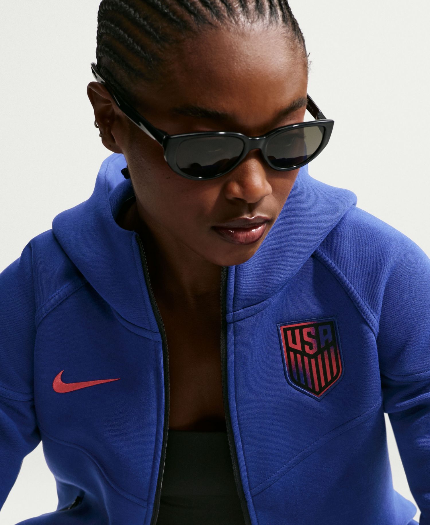 Women's Royal USMNT Tech Fleece Windrunner Full-Zip Hoodie