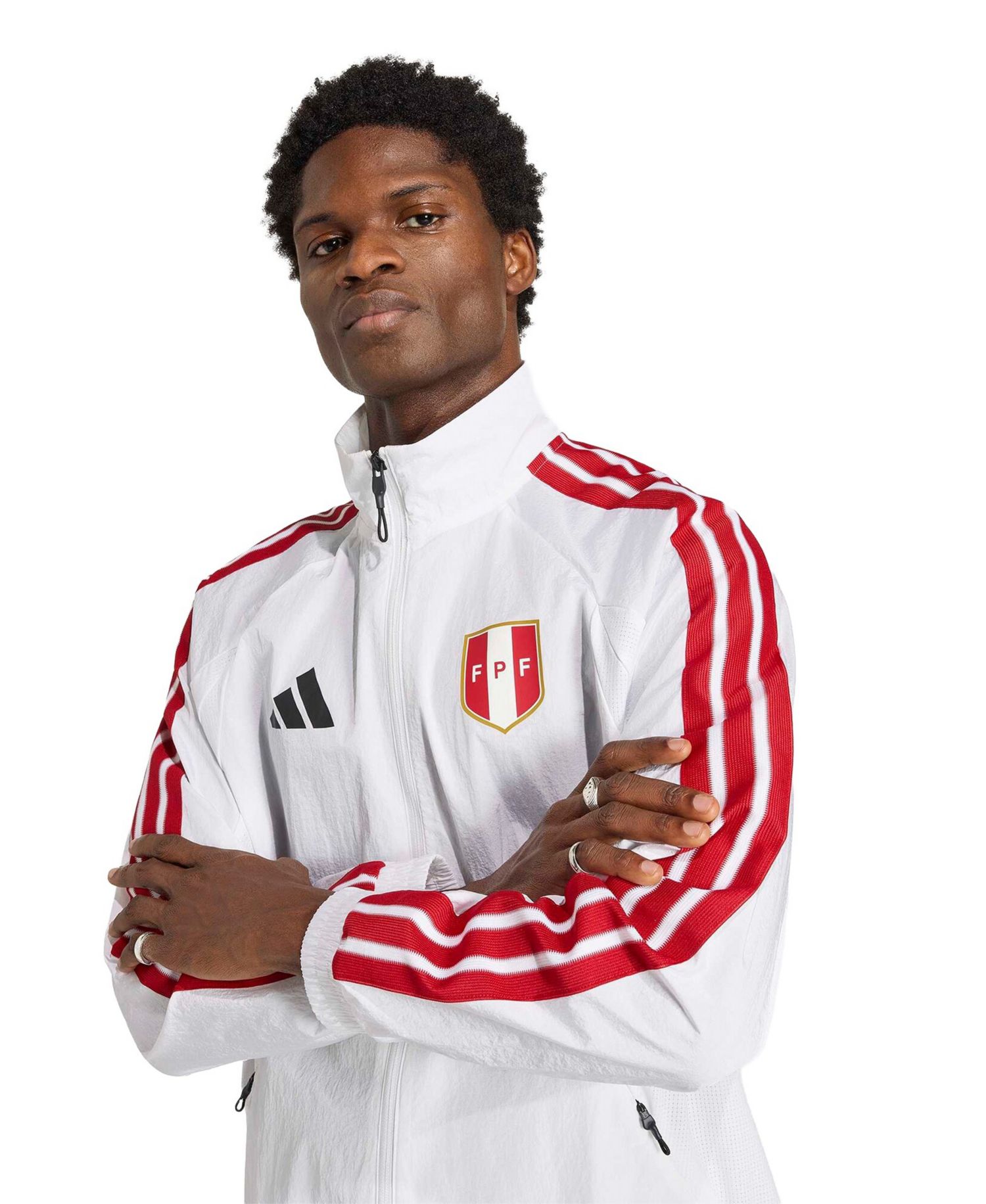 Men's White Peru National Team 2026 Home Full-Zip Game Day Anthem Jacket