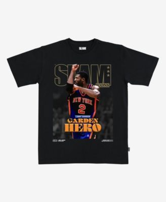 Men's and Women's Larry Johnson Black New York Knicks Hardwood Classics Cover T-Shirt