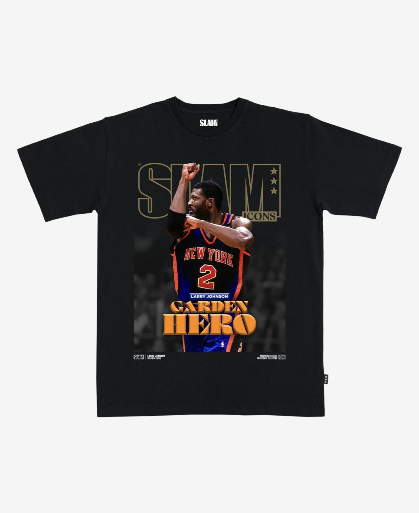 Футболка Slam Larry Johnson Black New York Knicks Hardwood Classics Cover — фото 1