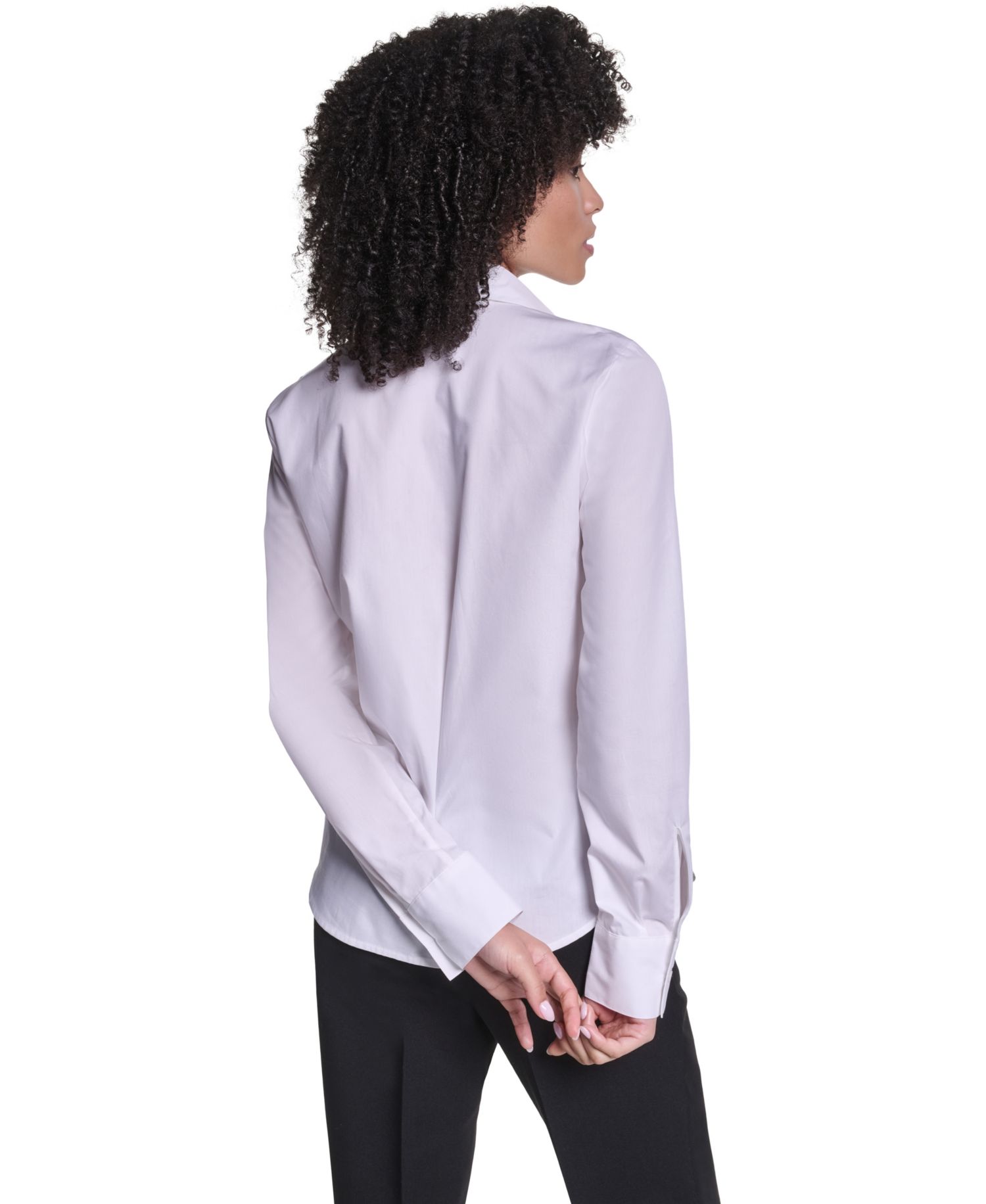 Petite Collared Button-Front Blouse