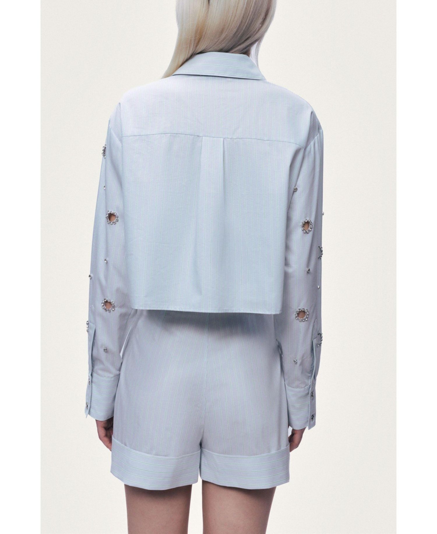 Women's Stone Detail Crop Shirt
