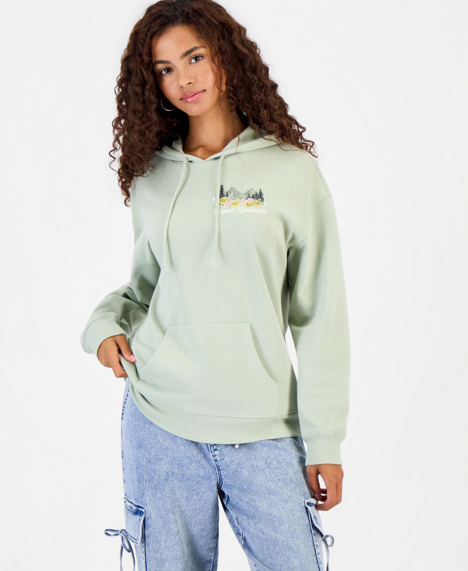 Juniors' Spread Kindness Long-Sleeve Fleece Hoodie