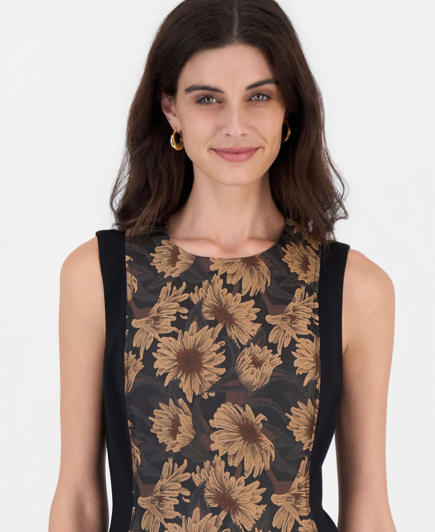 Women's Sleeveless Jacquard Sheath Dress
