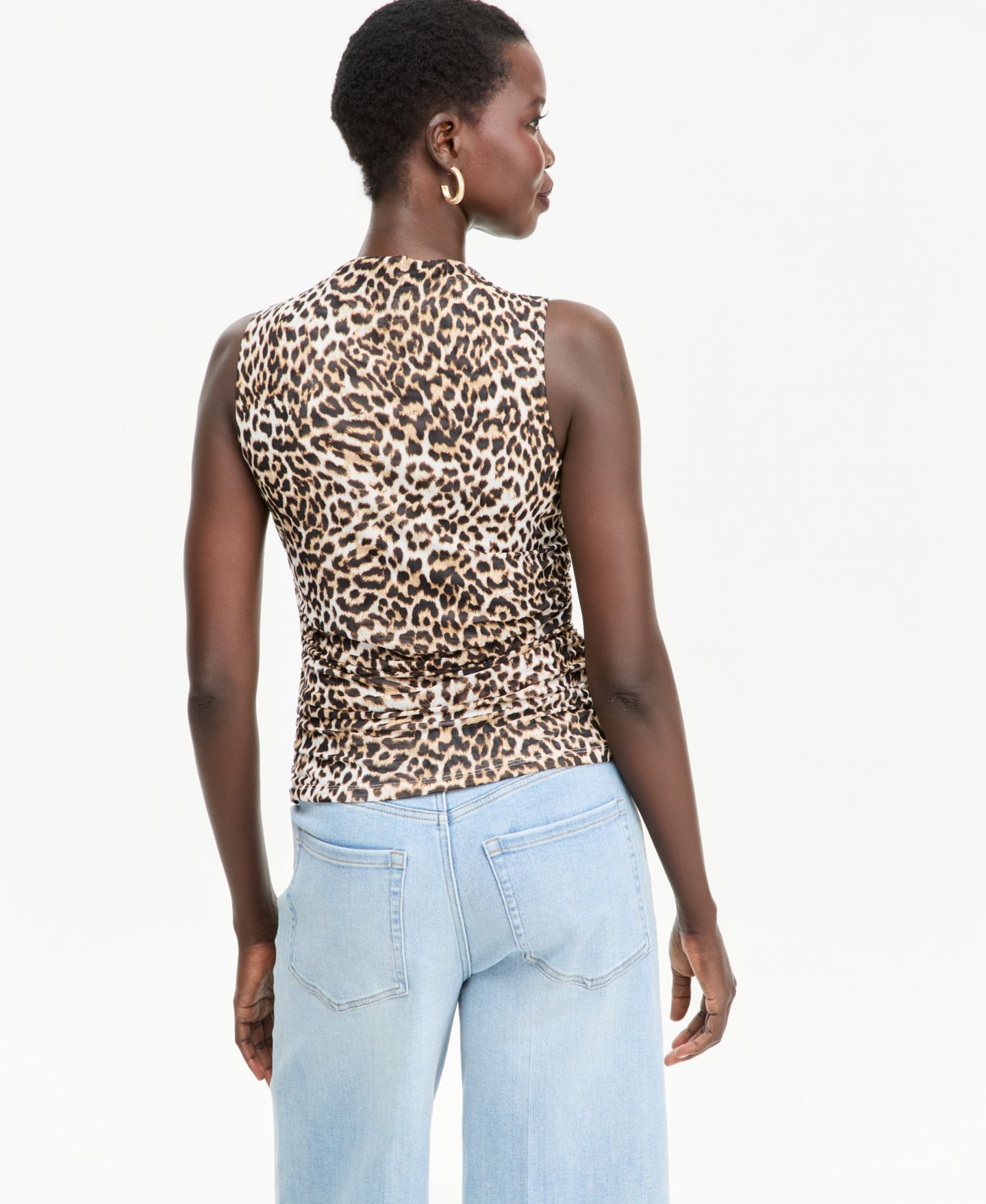 Женский топ I.N.C. International Concepts Mock-Neck Printed Mesh Sleeveless Top, цвет: Hani Cheetah Mb — фото 2