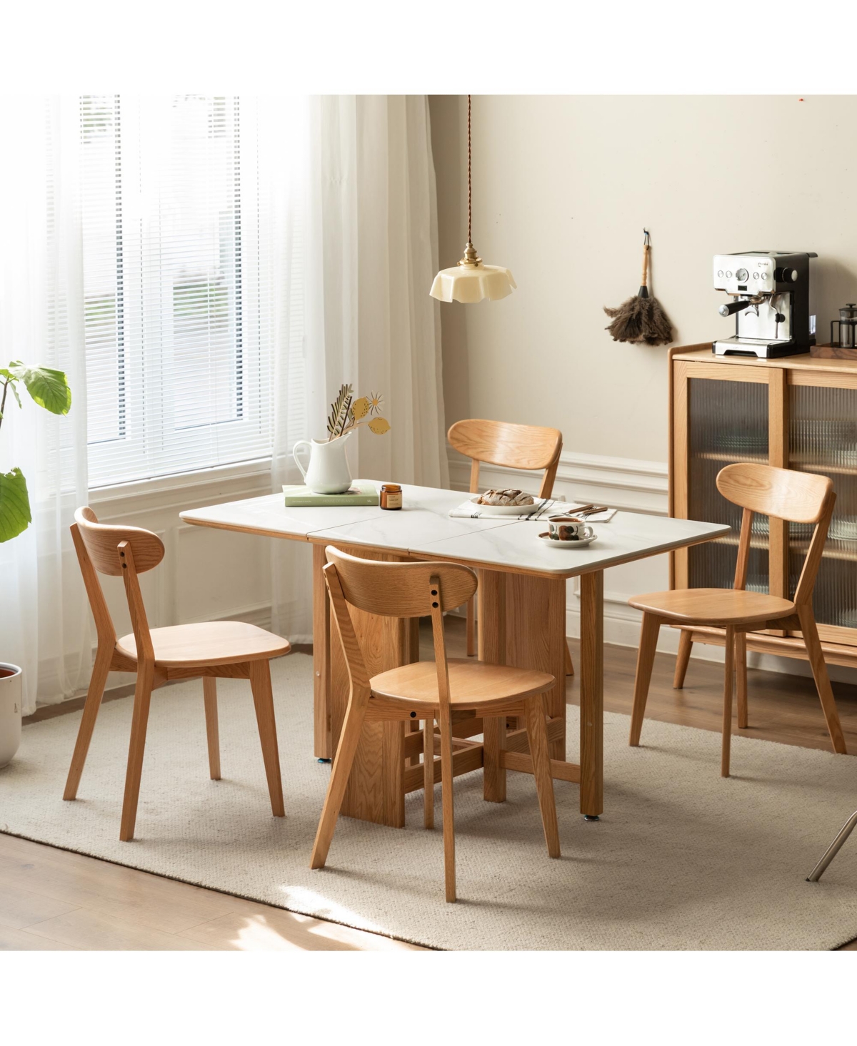 sumyeg Set of 4 Solid Oak Dining Chairs with Fas Grade Wood Frame for Room