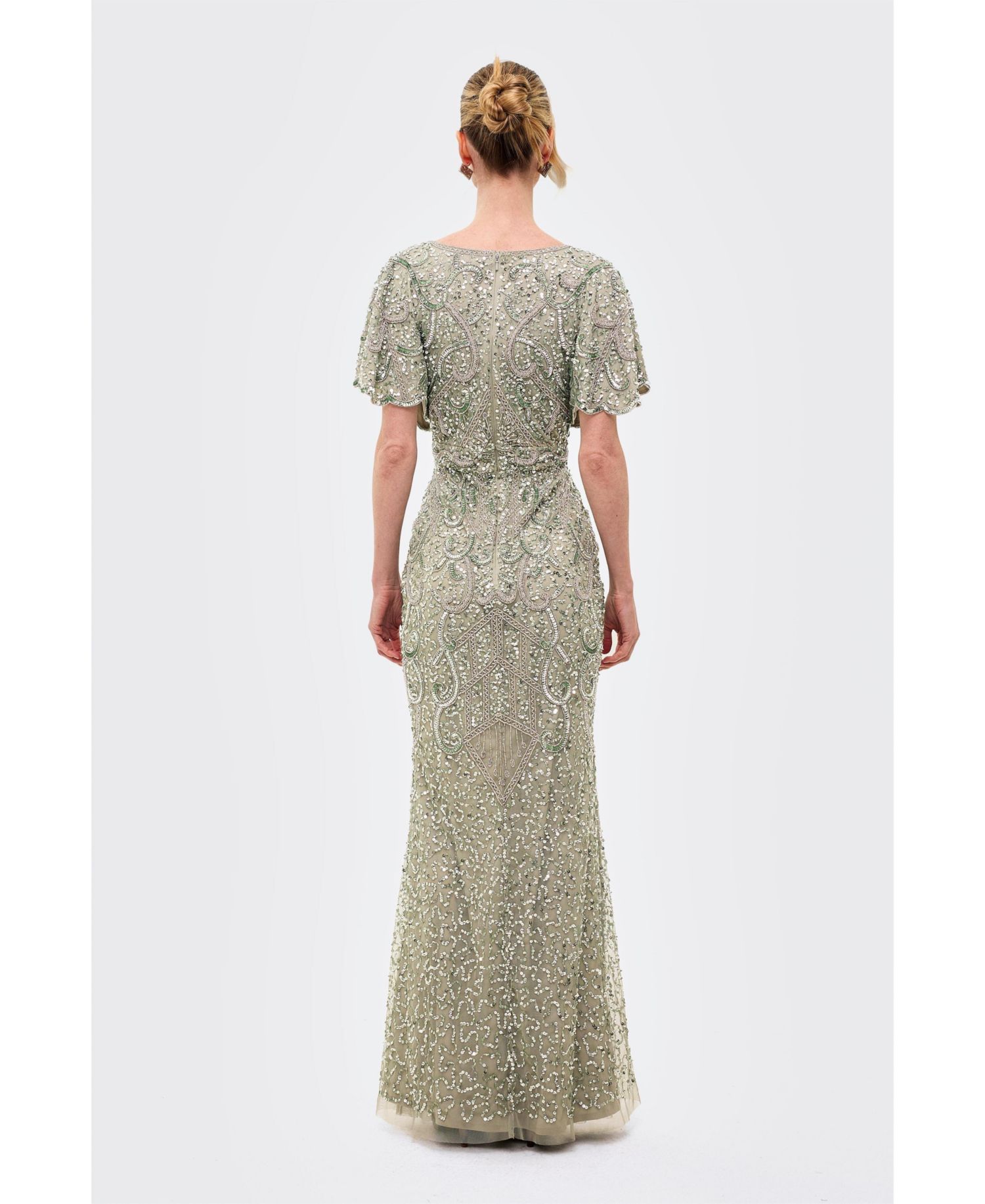 Women's Embellished Sequins Fitted Maxi Gown