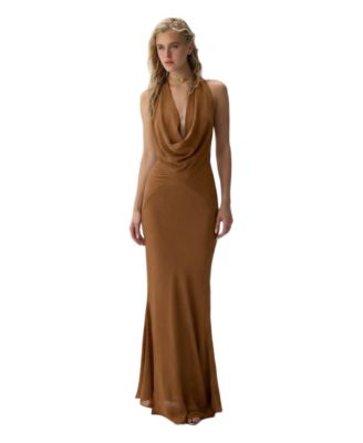 Women's Siren Halter V-Neck Maxi Dress