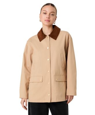 Women's Oversized Collared Button-Front Jacket