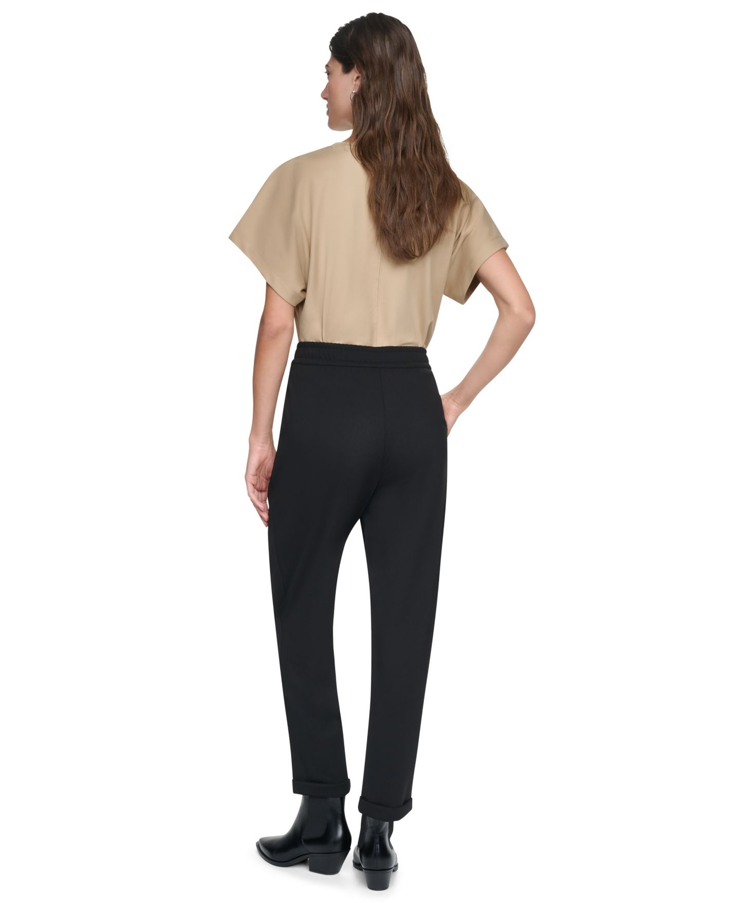 Женские брюки DKNY Cuffed Capri Soho Ponte, цвет: Чёрный — фото 6