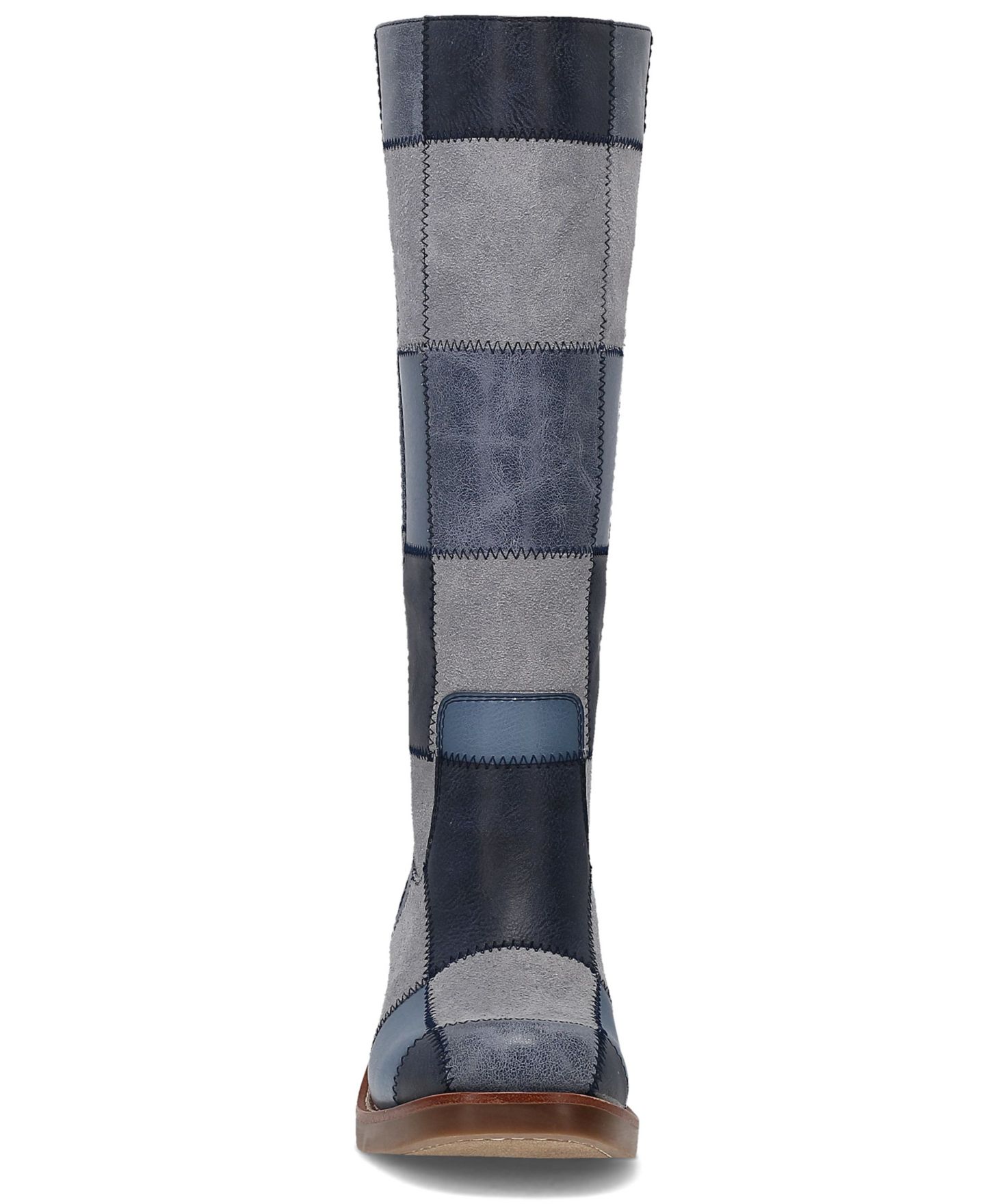 Женские ботинки Frye and Co. Miranda Patchwork Stacked Heel Tall, цвет: Джинсовый — фото 4