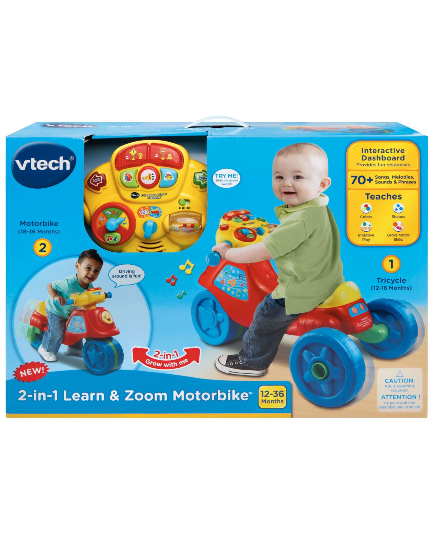 Детская игрушка VTech 2-in-1 Learn & Zoom Motorbike — фото 2