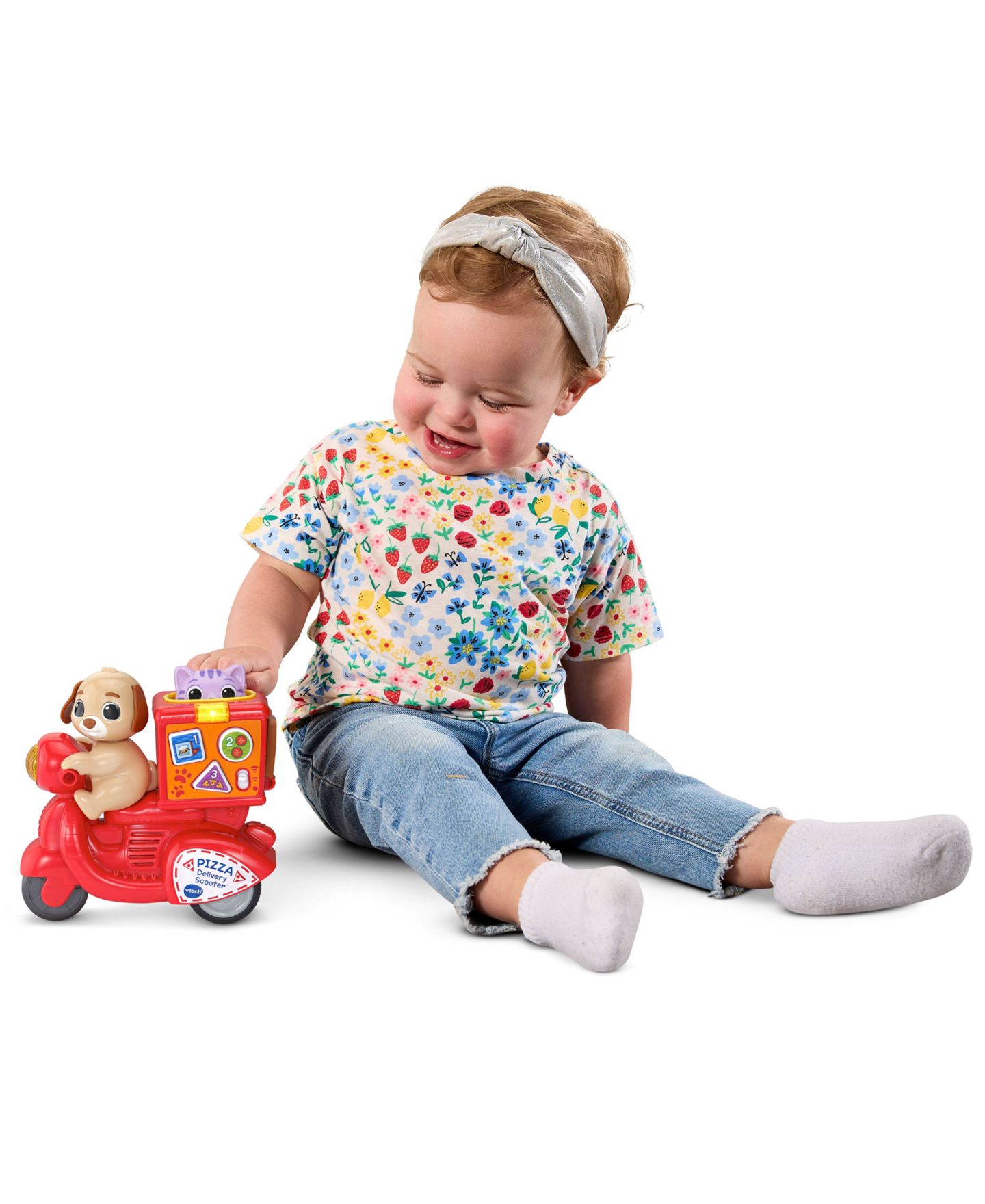 Детские игрушки VTech Press & Roll Pizza Scooter Numbers, Shapes & Colors Learning Toy — фото 4