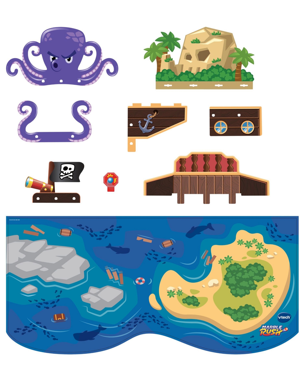 VTech Marble Rush Pirates Cove 162-Piece Adventure Set, Ages 4+