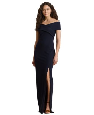 Women's Faille Off-the-Shoulder Gown
