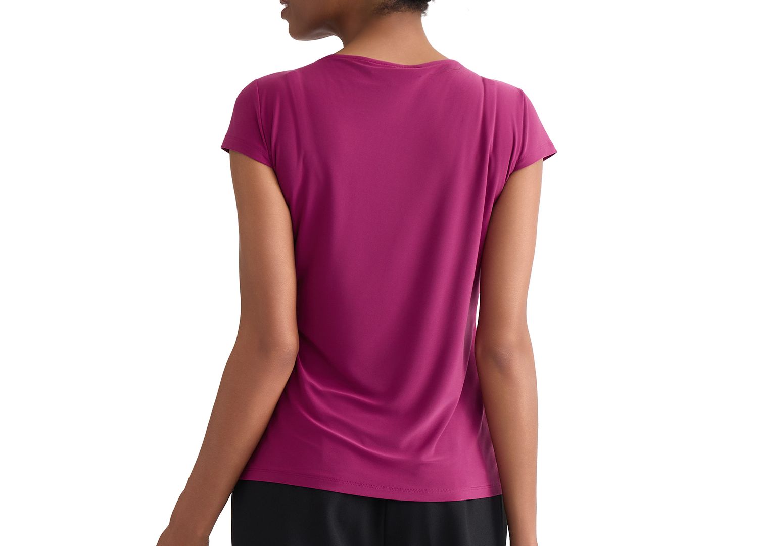 Women's Cowl-Neck Cap-Sleeve Blouse