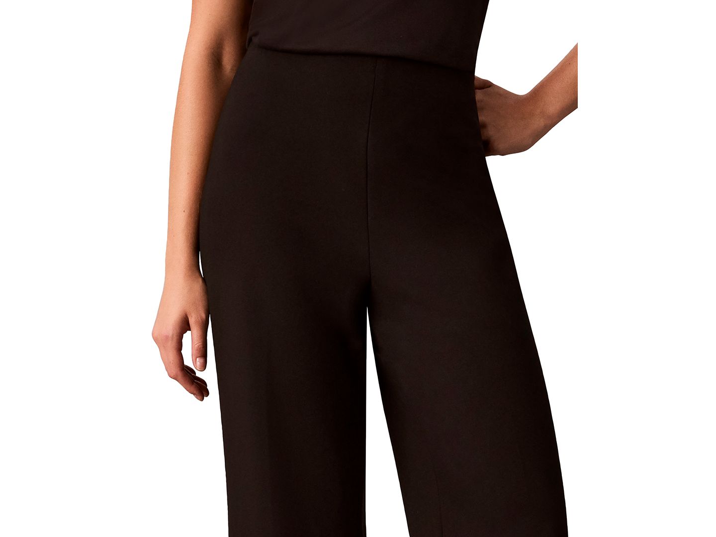 Женские брюки Calvin Klein High-Waist Straight-Leg Pull-On, цвет: Чёрный — фото 4